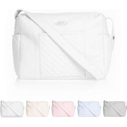 BABIDU Gevoerd moederschap, ideaal voor ziekenhuis en kinderwagen, praktisch en elegant design, moedertas, uniseks, volwassenen, Wit