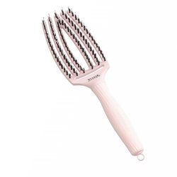 Olivia Garden Fingerbrush Care Iconic - Medium -Pastel Pink - Brosse à cheveux démêle et fait de poils de sanglier et de nylon pour une brillance ultime et un coiffage en douceur