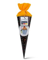 goldbuch 93 214 Party snoepzak met confetti als motief, lengte 35 cm, diameter 11,5 cm, snoepzak voor jongens en meisjes, cadeauzakje van lakkarton met viltsluiting