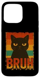 Divertente Gatto Nero Bruh Vintage Retro Mamma Papà Bambini Custodia per iPhone 15 Pro Max