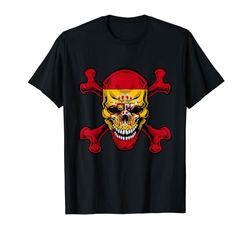 Bandera de calavera de España Orgullo Bandera España Raíces España Souvenir Camiseta