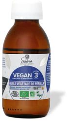 Salvia - Vegan 3 - complément alimentaire riche en oméga 3 végétal - Huile végétale de Périlla bio - Flacon 125ml