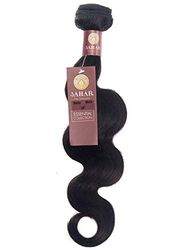Sahar Essential Unprocessed Brazilian Virgin Weft Hair Extensions 100g - Body Wave 1B-Natural Black 20 inch