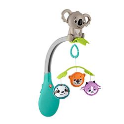 Fisher-Price 3-in-1 kalmeert en speelmobiel voor gebruik op wiegjes en kinderwagens met meeneemspeelgoed voor baby's vanaf de geboorte en ouder