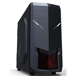 Rasurbo 291617 Vor-X II Midi Tower, gamingfodral svart/röd 1 förinstallerad LED Lueft