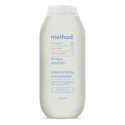 Method Moisturising Conditioner, Simply Nourish, Coconut, Rice Milk & Shea Butter Scent, Sulphate-Free, 350ml