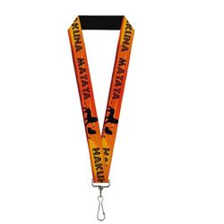 Buckle-Down Unisex-Adult's Lanyard-1.0"-Lion King Hakuna Matata Sunset Oranges/blac Key Chain, Multicolor, One Size