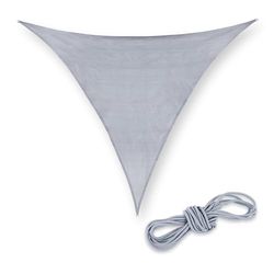 Relaxdays Voile Pare-Soleil Triangulaire, Toile HDPE, stabilisée UV, concave, Efficace, 3 x 3 x 3 m, Gris Clair