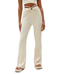 Koton Dames Cut Out Detail Flare Leg Broek, beige (060), L