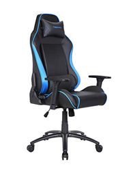 Tesoro Alphaeon S1 Gaming Stuhl F715 Blau/Blue - Gamer Stuhl mit Metallrahmen und Verstärkungselementen, perforiertes PU-Leder, 3D-Armlehnen, Lendenkissen und Nackenkissen