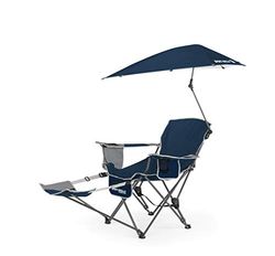 Sport-Brella Recliner Chair: 3-Position Recliner W/Full Coverage Umbrella,Midnight Blue,L x W x H 8.00 x 8.00 x 39.00 Inches