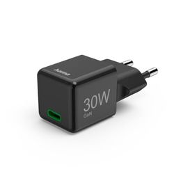 Caricabatterie Rapido, USB-C, PD/QC/GaN, Super Mini Charger, 30 W, Nero