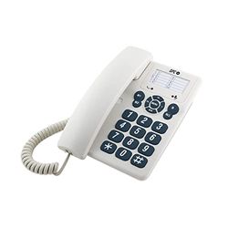 SPC Original – Téléphone filaire de bureau ou mural, avec de grandes touches et facile à utiliser, 3 mémoires directes, volume de sonnerie extra élevé, fonction de recomposition - Blanc