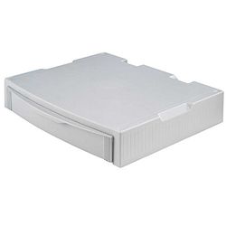 HAN MONITOR STAND, professionele monitorstandaard, verhoging voor het scherm, met 1 lade, stabiel en stapelbaar, 9250-11, grijs