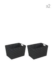 Wenko Set 2 Cestino Bagno Adria M Nero 35 X 20 X 25