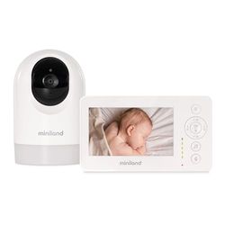 Miniland - Digimonitor 4,3 Pro: Babymonitor con grande schermo e telecamera rotatoria e grande autonomia senza prese