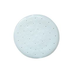 Blue Canyon Quadrant Nonslip PVC Shower Mats, Quick Dry Bathmat for Shower with Suction Pads & Drain Holes, Mould Resistant Bathroom Accessory, Durable Bath Rug Runner 50 cm Diameter - White