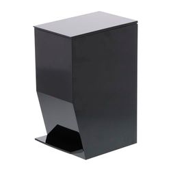 Yamazaki 3386 Tower Step~on Trash Can, Black, ABS Resin, 12 x 19 x 27.5 cm
