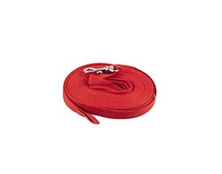 JANUEL - Laisse Longe de Recherche Chien Sangle Polyester - Longueur 10m x Largeur 25mm - Rouge