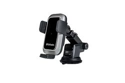Verbatim Qi Fast Wireless Car Charger FWC-03 Pro, Mobile Phone Holder with Charging Function for Car, Inductive Mobile Phone Charging Station, Intelligent Car Charger for iPhone and Android