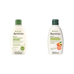 Aveeno Crema Corpo Idratante Bagno Doccia,Daily Moisturising, Profumo Delicato, Pelli da Normali a Secche, 500 ml & Bagno Doccia allo Yogurt, Bagnoschiuma Senza Sapone