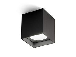 Homemania Lámpara de Techo Two, plafón Cuadrado de Pared, Color Negro, Aluminio, 8 x 8 x 8,7 cm, 1 x LED, 10 W, 595 LM, 3000 K, 220-240 V