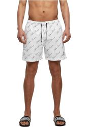 Urban Classics heren Onderbroeken Zwemshort met patroon,Whitescript-logo,XXL