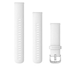 Garmin Quick Release Band (18 mm) – vit silikon med silverhårdvara