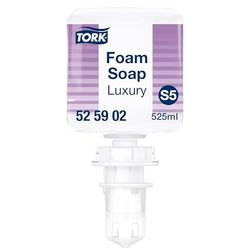 Tork Luxury Mini savon mousse pour les mains S5, bouteille hermétique, 8 x 525 ml, 525902