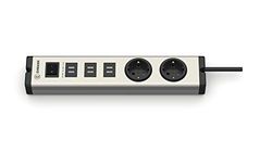 EHMANN 0601x0a02203303 USB-multilader met 6 USB-poorten (6,3 A) en 2 geaarde stopcontacten, 8 apparaten opladen (smartphone, tablet, enz.)