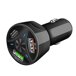 DAM QC+3.1A Car USB lader 3,5x3,5x7,5cm Kleur: Zwart