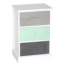 King Collection C656178 Commode 3 Tiroirs Multicolore, 42 X 32 X 63H