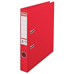 Esselte, Classeurs à levier A4 N°1, Rouge, Dos de 50 mm, Plastique, Lot de 1, Gamme Vivida, 624072