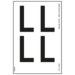 V Safety One Letter Sheet - L - 18 mm Character Height - 300 x 200 mm - Self Adhesive Vinyl