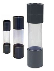 AquaForte Zichtglas met kleefmof 110 mm installatieaccessoires, grijs, 44,5 x 11,0 x 11,0 cm