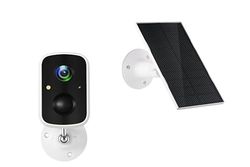 Technaxx TX-244, IP-videocamera per esterni con pannello solare, sensore di rilevamento del movimento a raggi infrarossi, batteria ricaricabile integrata, Wifi, IP65, la visione notturna, FullHD