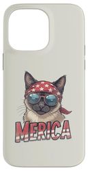Gatto siamese vintage 4 luglio Merica Custodia per iPhone 14 Pro Max