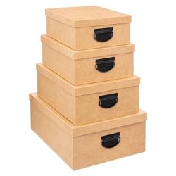 5five - 4 cajas beige efecto yute