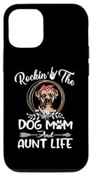 Custodia per iPhone 13 Pro Boxer Rocking The Dog Mom and Aunt Life Funny Mothers Day