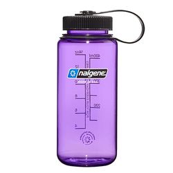 Nalgene Sustain Tritan BPA-vrije waterfles gemaakt van materiaal afgeleid van 50% plastic afval, 16 oz, brede mond, paars