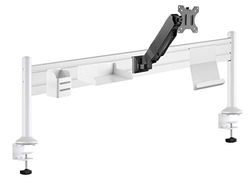 Unilux Ergo 400124600 Draagbaar station, ergonomisch, voor kantoor met monitorhouder tot 27 inch, afmetingen 125 x 40 x 15 cm, wit, 400124600