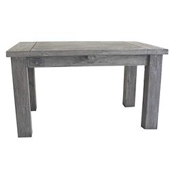 Strandgut07 - Mesa de centro de madera de teca, aproximadamente 50 x 80 x 45 cm, gris lavado