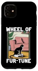 Wheel Of Fur-Tune Robot Vacuum Cleaner Funny Cat Case for iPhone 11