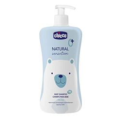 CHICCO Shampoo Senza Lacrime Natural Sensation, con Aloe e Olio di Mandorle Dolci, per la Pelle Sensibile del Bambino, Delicato, Formato da 500 ml