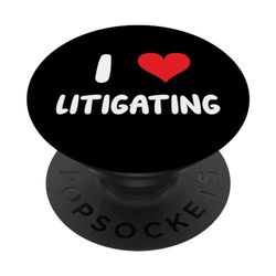 Me encanta litigar - Corazón - Tribunal de Abogados Litigantes PopSockets PopGrip Intercambiable