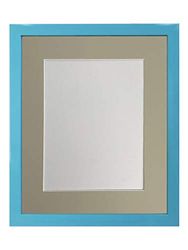FRAMES DOOR POST 0.75 Inch Blauw Foto Frame Met Licht Grijs Bevestiging 6 x 4 Beeldgrootte 4 x 3 Inch Kunststof Glas