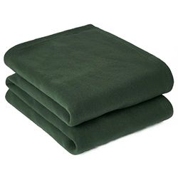 Dreamscene Coperta in pile caldo e morbido, di lusso, 150 x 200 cm, colore: verde foresta