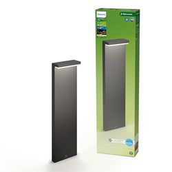 Philips Bustan Lampe de chemin d'extérieur UltraEfficient 3,8 W, lumière blanche chaude 2 700 K, antracite, IP44 résistante aux intempéries
