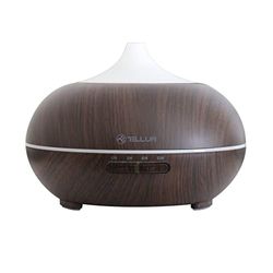 Tellur Smart Ultrasone aroma-geurverspreider op je smartphone, compatibel met Alexa, automatisering met speciale app, 300 ml, RGB-led, houtkleur