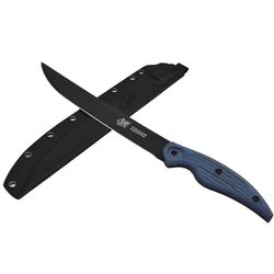 Cuda Professional Wide Fillet Knife with Micarta, Black/Blue, 10-Inch